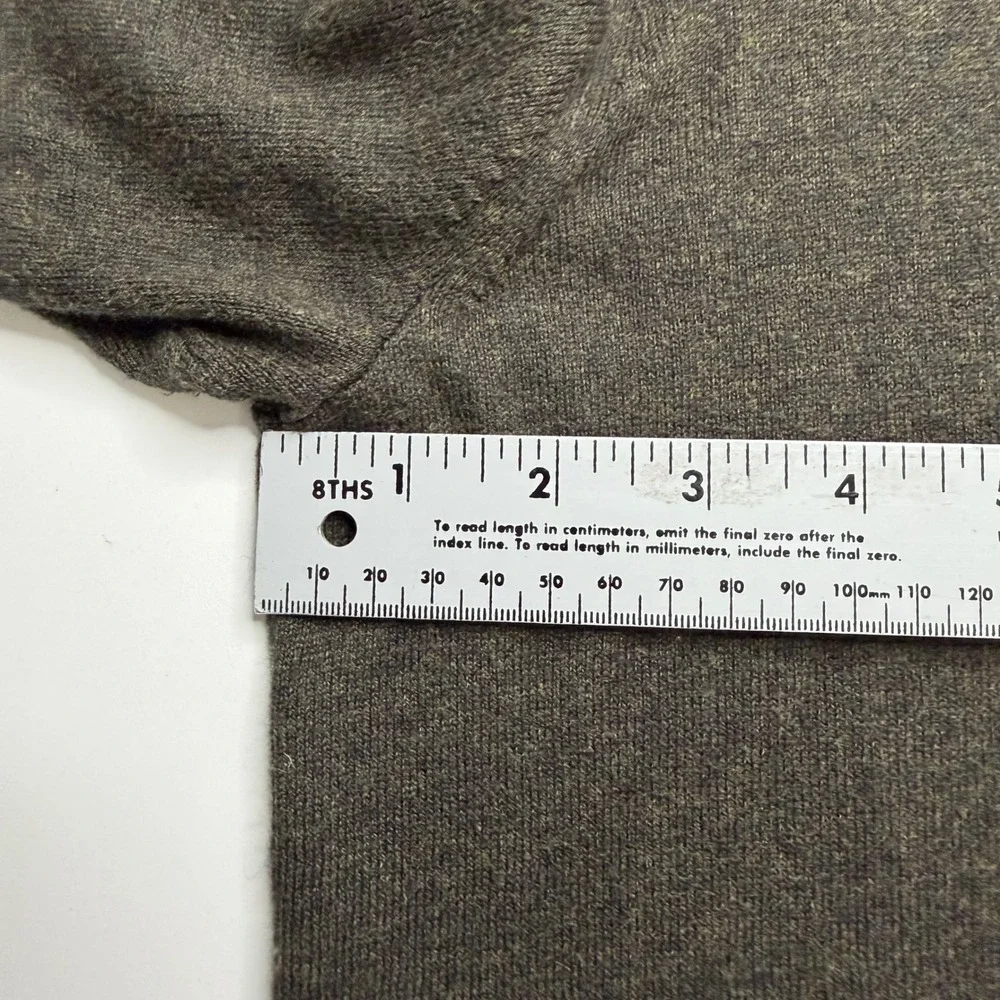 Banana Republic M Green Gray Cotton Silk Cashmere Quarter Zip Mock Neck Pullover